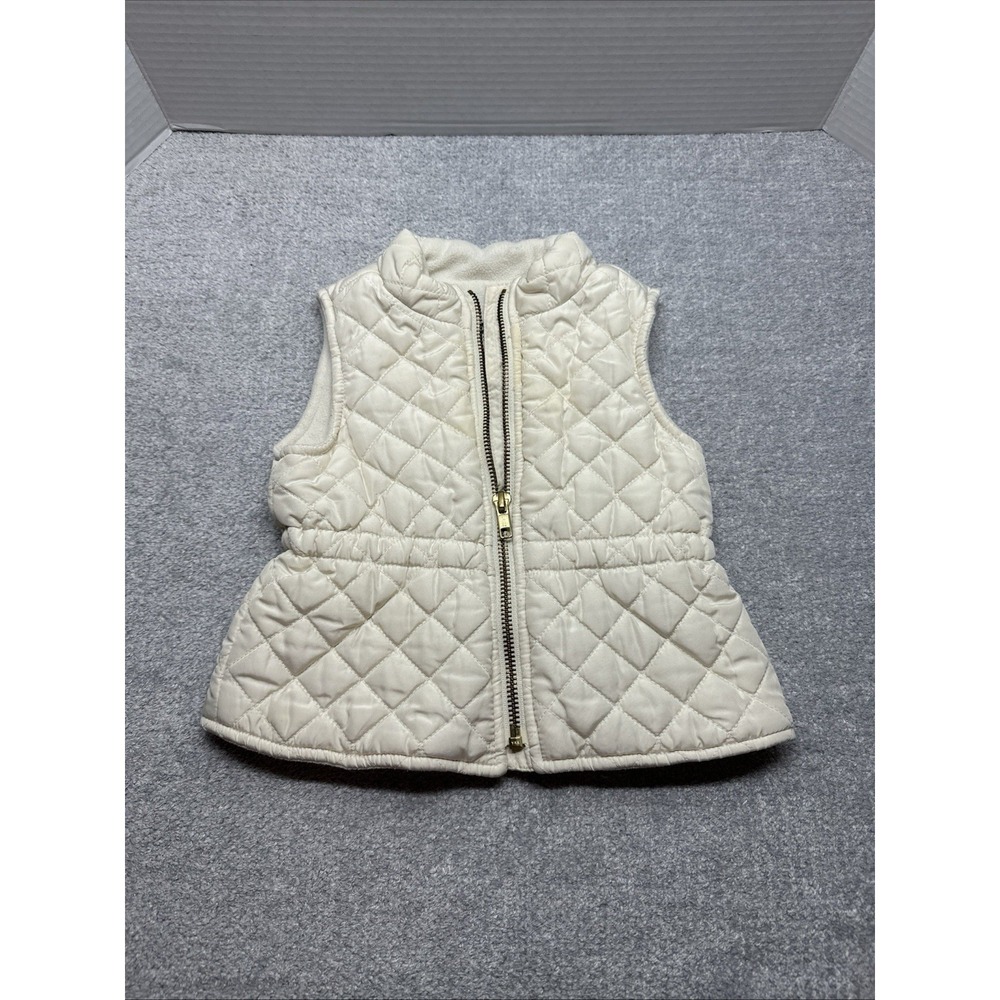 Old Navy Cream Fleece Lined Zipper Vest Size‎ 12-18 months Girls Baby Toddler